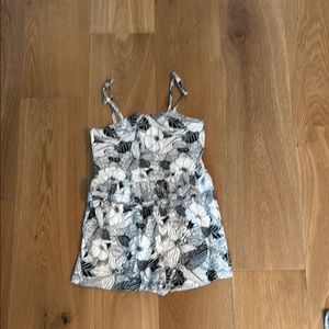 Black and White Camisole with Abstract Watercolor Print